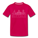 Buffalo, New York Youth T-Shirt - Skyline Youth Buffalo Tee - dark pink