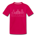 Buffalo, New York Youth T-Shirt - Skyline Youth Buffalo Tee - dark pink