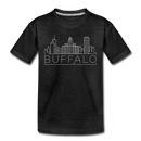 Buffalo, New York Youth T-Shirt - Skyline Youth Buffalo Tee - charcoal gray