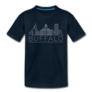 Buffalo, New York Youth T-Shirt - Skyline Youth Buffalo Tee - deep navy