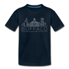 Buffalo, New York Youth T-Shirt - Skyline Youth Buffalo Tee - deep navy