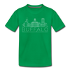 Buffalo, New York Youth T-Shirt - Skyline Youth Buffalo Tee - kelly green