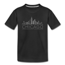 Chicago, Illinois Youth T-Shirt - Skyline Youth Chicago Tee - black