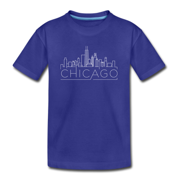Chicago, Illinois Youth T-Shirt - Skyline Youth Chicago Tee - royal blue