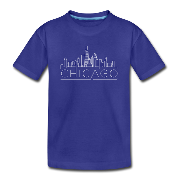 Chicago, Illinois Youth T-Shirt - Skyline Youth Chicago Tee - royal blue