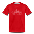 Chicago, Illinois Youth T-Shirt - Skyline Youth Chicago Tee - red