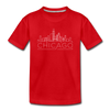 Chicago, Illinois Youth T-Shirt - Skyline Youth Chicago Tee - red