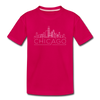 Chicago, Illinois Youth T-Shirt - Skyline Youth Chicago Tee - dark pink