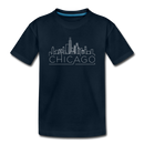 Chicago, Illinois Youth T-Shirt - Skyline Youth Chicago Tee - deep navy
