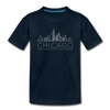 Chicago, Illinois Youth T-Shirt - Skyline Youth Chicago Tee - deep navy