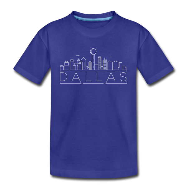 Dallas, Texas Youth T-Shirt - Skyline Youth Dallas Tee - royal blue