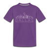 Dallas, Texas Youth T-Shirt - Skyline Youth Dallas Tee - purple