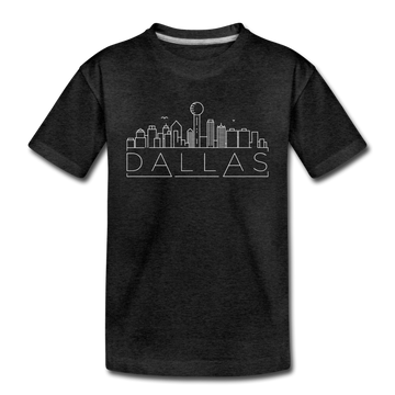 Dallas, Texas Youth T-Shirt - Skyline Youth Dallas Tee - charcoal gray