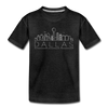 Dallas, Texas Youth T-Shirt - Skyline Youth Dallas Tee - charcoal gray