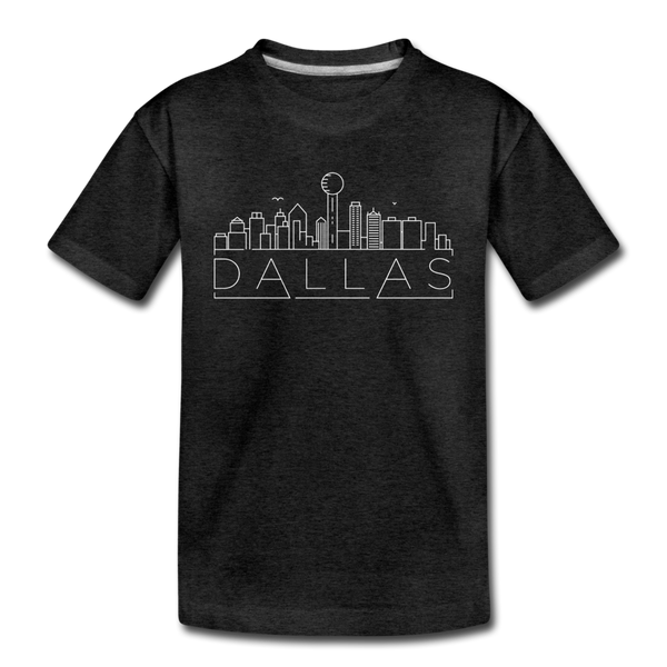 Dallas, Texas Youth T-Shirt - Skyline Youth Dallas Tee - charcoal gray