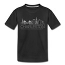 Charleston, South Carolina Youth T-Shirt - Skyline Youth Charleston Tee - black
