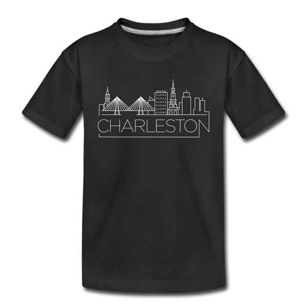 Charleston, South Carolina Youth T-Shirt - Skyline Youth Charleston Tee - black
