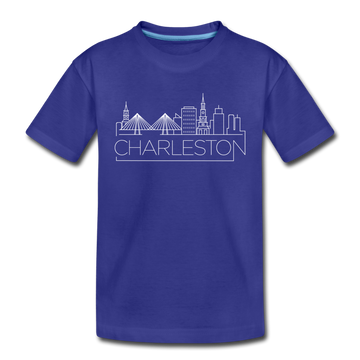 Charleston, South Carolina Youth T-Shirt - Skyline Youth Charleston Tee - royal blue