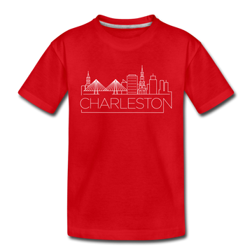Charleston, South Carolina Youth T-Shirt - Skyline Youth Charleston Tee - red