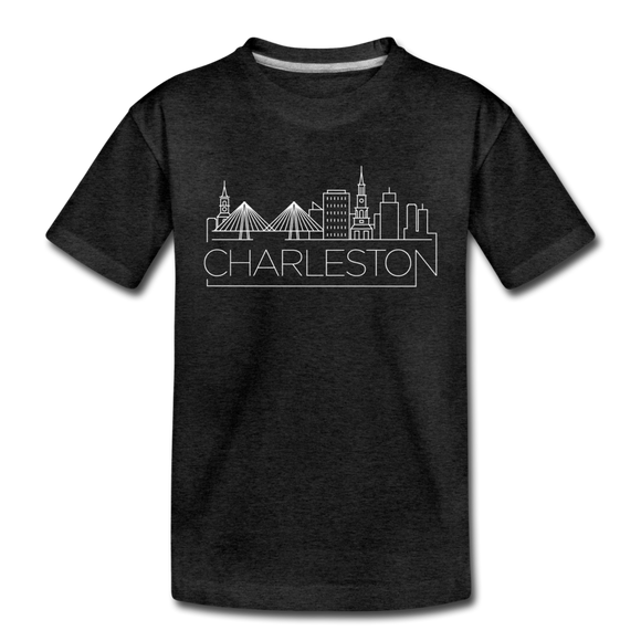 Charleston, South Carolina Youth T-Shirt - Skyline Youth Charleston Tee - charcoal gray
