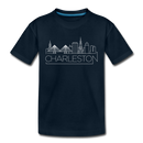Charleston, South Carolina Youth T-Shirt - Skyline Youth Charleston Tee - deep navy