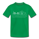 Charleston, South Carolina Youth T-Shirt - Skyline Youth Charleston Tee - kelly green