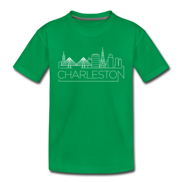 Charleston, South Carolina Youth T-Shirt - Skyline Youth Charleston Tee - kelly green