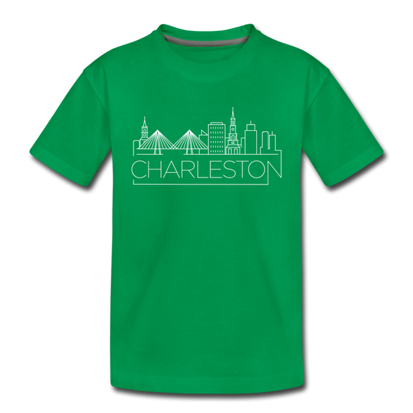 Charleston, South Carolina Youth T-Shirt - Skyline Youth Charleston Tee - kelly green