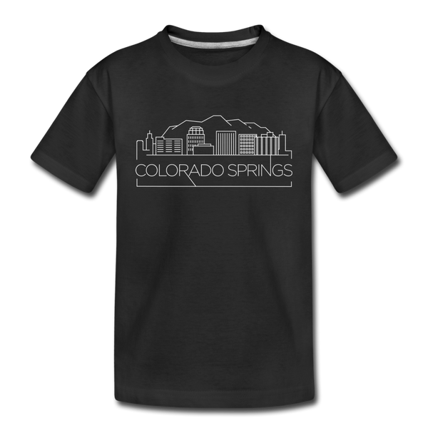 Colorado Springs, Colorado Youth T-Shirt - Skyline Youth Colorado Springs Tee - black