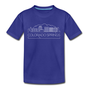 Colorado Springs, Colorado Youth T-Shirt - Skyline Youth Colorado Springs Tee - royal blue
