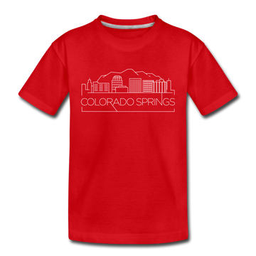 Colorado Springs, Colorado Youth T-Shirt - Skyline Youth Colorado Springs Tee - red