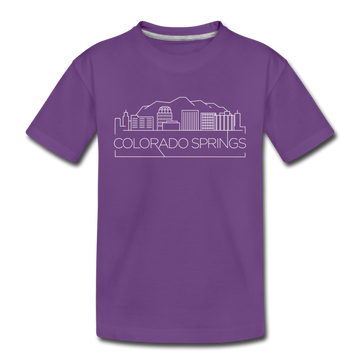 Colorado Springs, Colorado Youth T-Shirt - Skyline Youth Colorado Springs Tee - purple