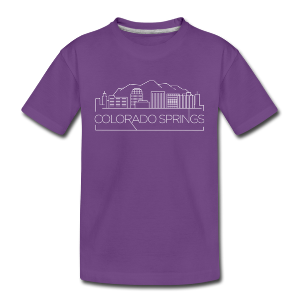 Colorado Springs, Colorado Youth T-Shirt - Skyline Youth Colorado Springs Tee - purple