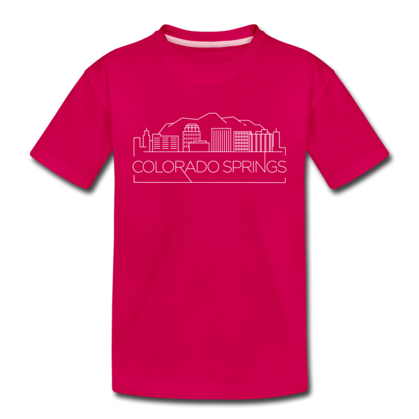 Colorado Springs, Colorado Youth T-Shirt - Skyline Youth Colorado Springs Tee - dark pink