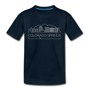 Colorado Springs, Colorado Youth T-Shirt - Skyline Youth Colorado Springs Tee - deep navy