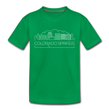 Colorado Springs, Colorado Youth T-Shirt - Skyline Youth Colorado Springs Tee - kelly green