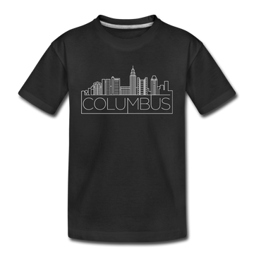 Columbus, Ohio Youth T-Shirt - Skyline Youth Columbus Tee - black