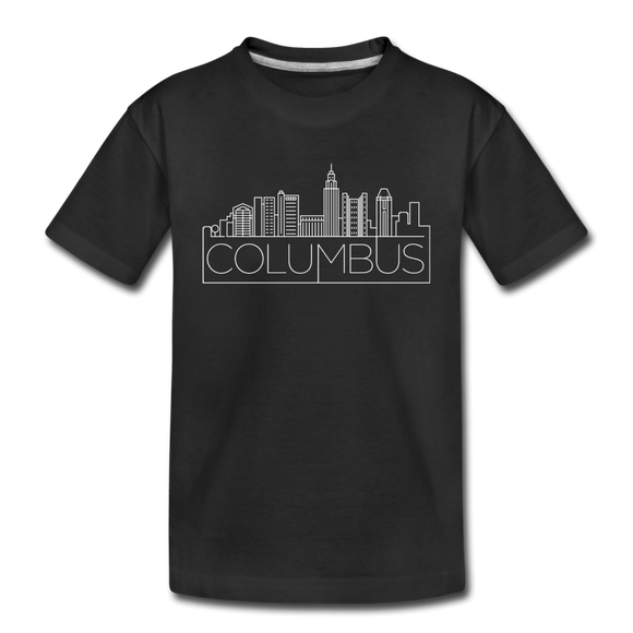 Columbus, Ohio Youth T-Shirt - Skyline Youth Columbus Tee - black