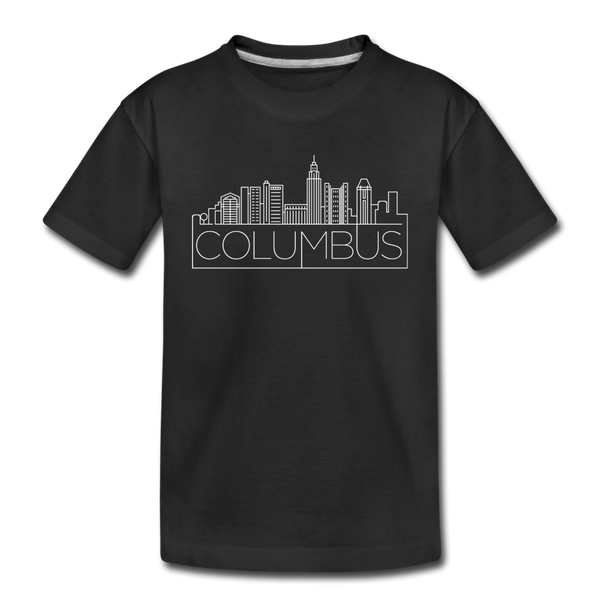 Columbus, Ohio Youth T-Shirt - Skyline Youth Columbus Tee - black