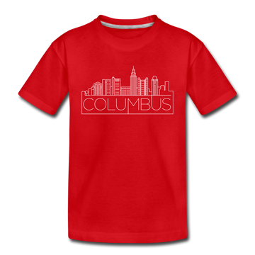 Columbus, Ohio Youth T-Shirt - Skyline Youth Columbus Tee - red