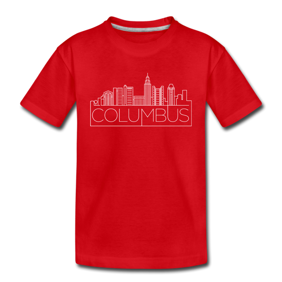 Columbus, Ohio Youth T-Shirt - Skyline Youth Columbus Tee - red