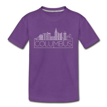Columbus, Ohio Youth T-Shirt - Skyline Youth Columbus Tee - purple