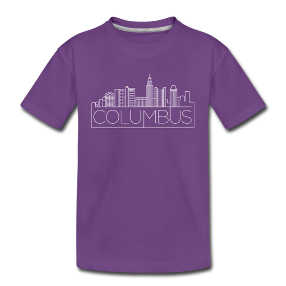 Columbus, Ohio Youth T-Shirt - Skyline Youth Columbus Tee - purple