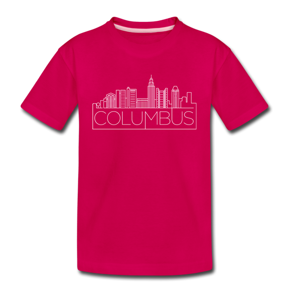 Columbus, Ohio Youth T-Shirt - Skyline Youth Columbus Tee - dark pink