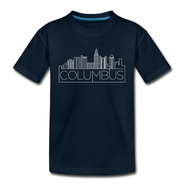 Columbus, Ohio Youth T-Shirt - Skyline Youth Columbus Tee - deep navy