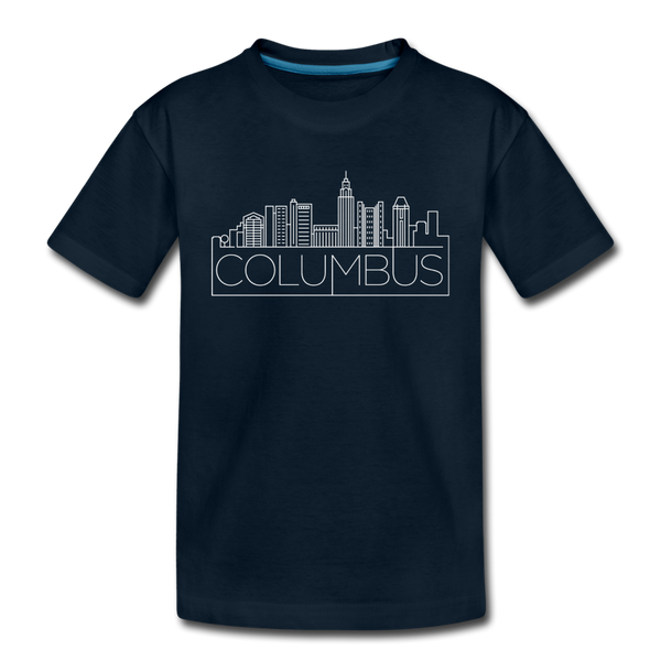 Columbus, Ohio Youth T-Shirt - Skyline Youth Columbus Tee - deep navy