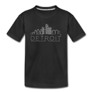 Detroit, Michigan Youth T-Shirt - Skyline Youth Detroit Tee - black