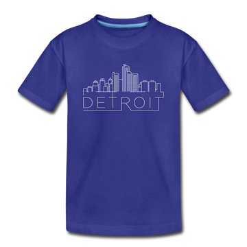 Detroit, Michigan Youth T-Shirt - Skyline Youth Detroit Tee - royal blue