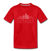 Detroit, Michigan Youth T-Shirt - Skyline Youth Detroit Tee - red