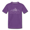 Detroit, Michigan Youth T-Shirt - Skyline Youth Detroit Tee - purple